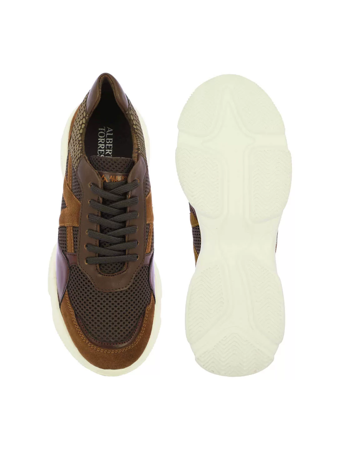 Alberto Torresi Brown Laceup Sports Shoes