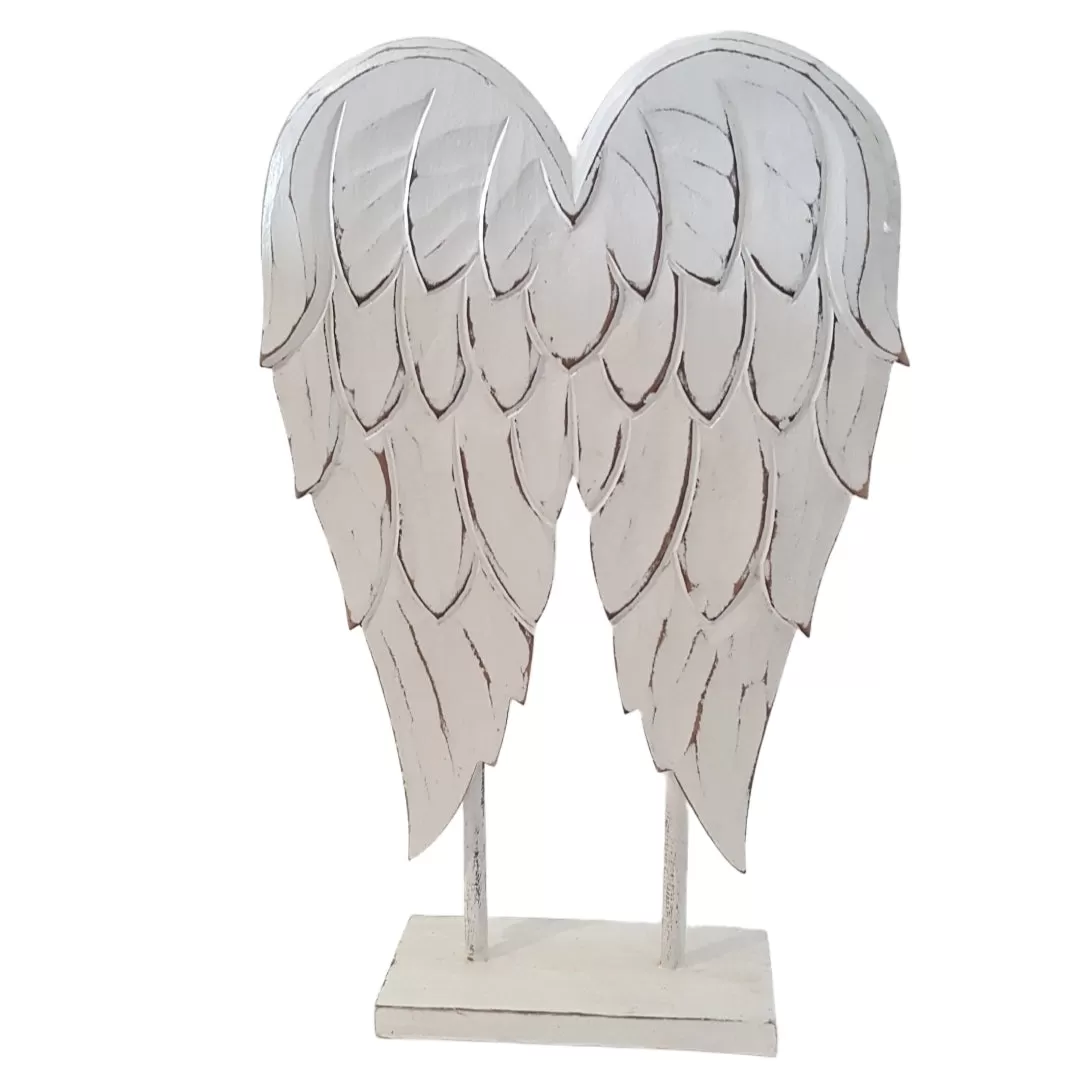 Angel wings on stand White