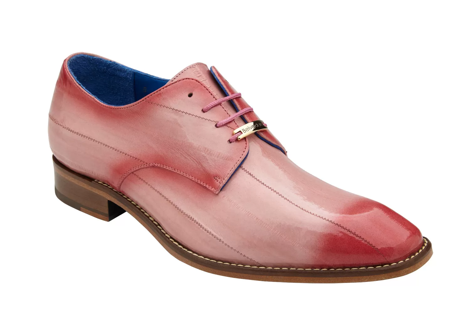 Belvedere - Italo, Genuine Hand Painted Eel Dress Shoe - Antique Pink - D05