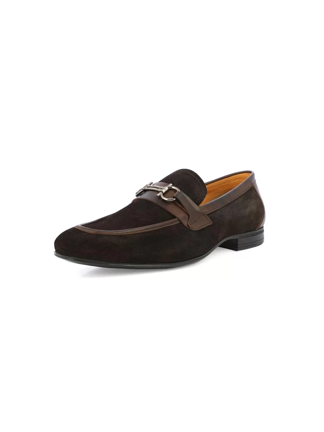 Brown Leather Trim Formal Shoes