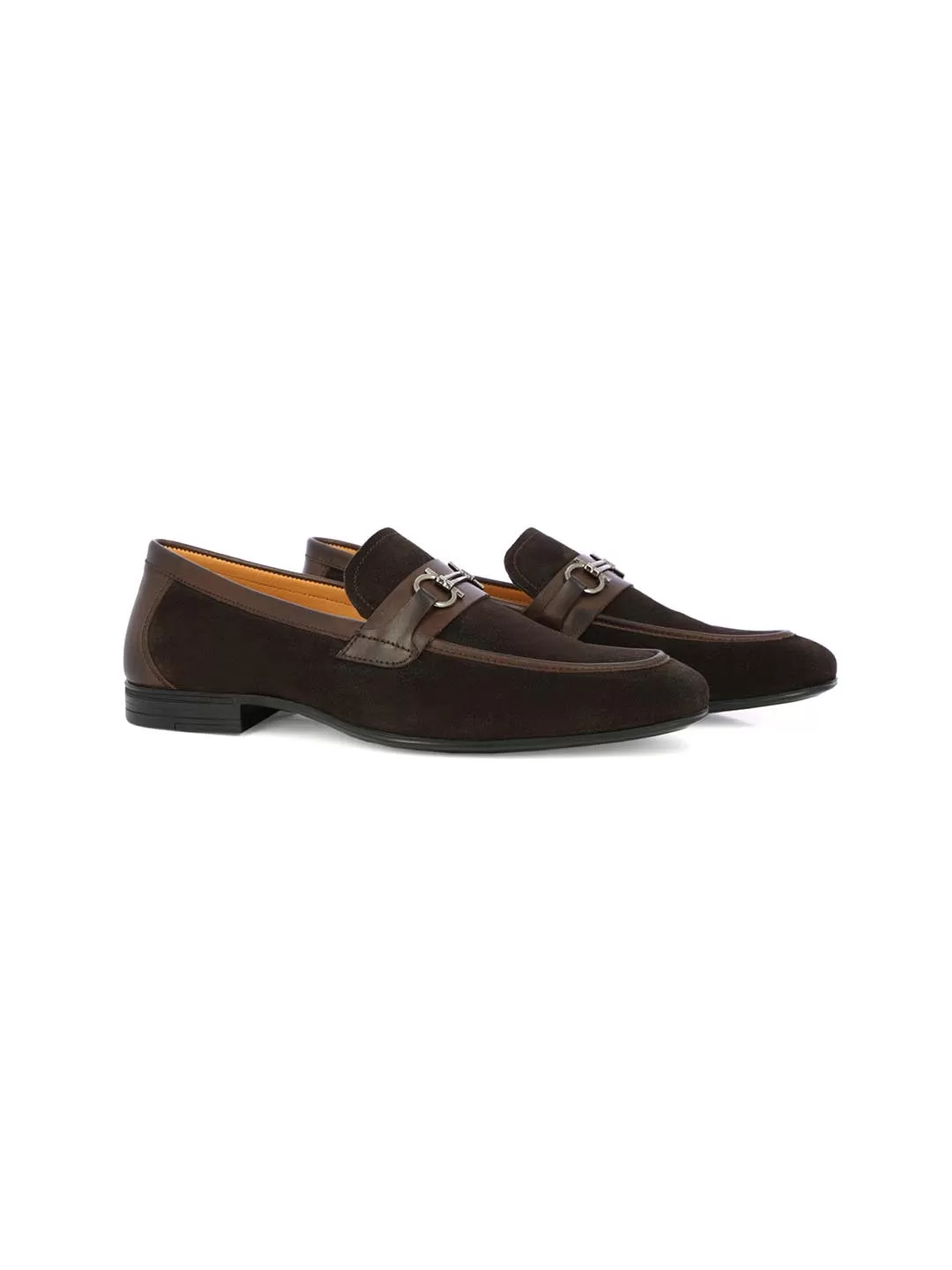 Brown Leather Trim Formal Shoes