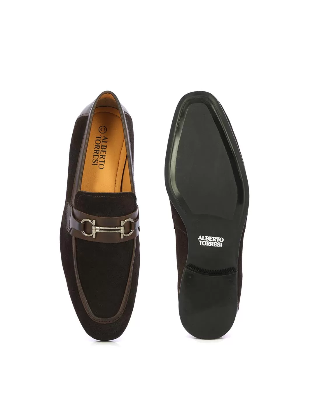 Brown Leather Trim Formal Shoes