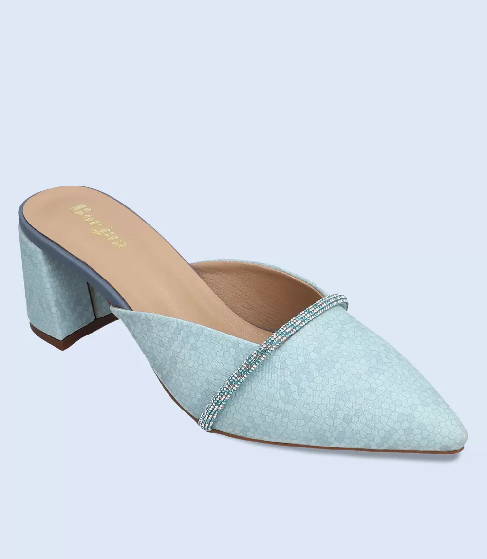 BW8171-BLUE-Women Casual Mules