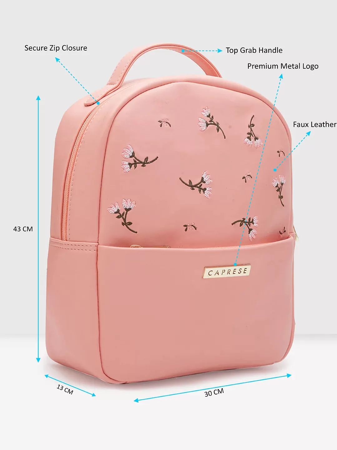 Caprese Dara Backpack Medium Pink