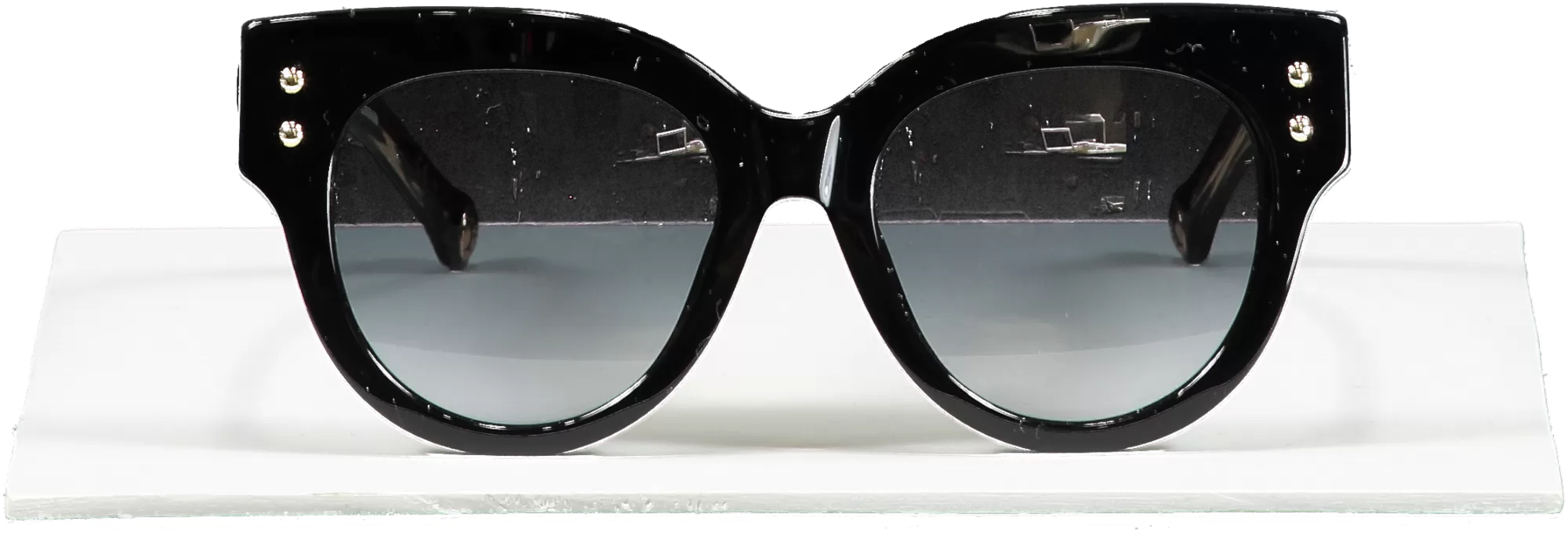 Carolina Herrera Ch008s Black Shiny Cat Eye Sunglasses