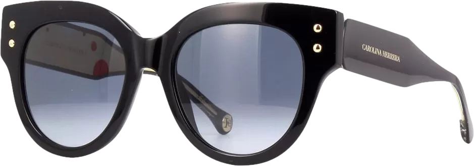 Carolina Herrera Ch008s Black Shiny Cat Eye Sunglasses