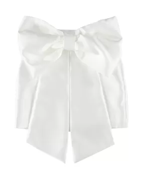 CAROLINE BOSMANS Bow Tafetta Mini Skirt in Gloss White