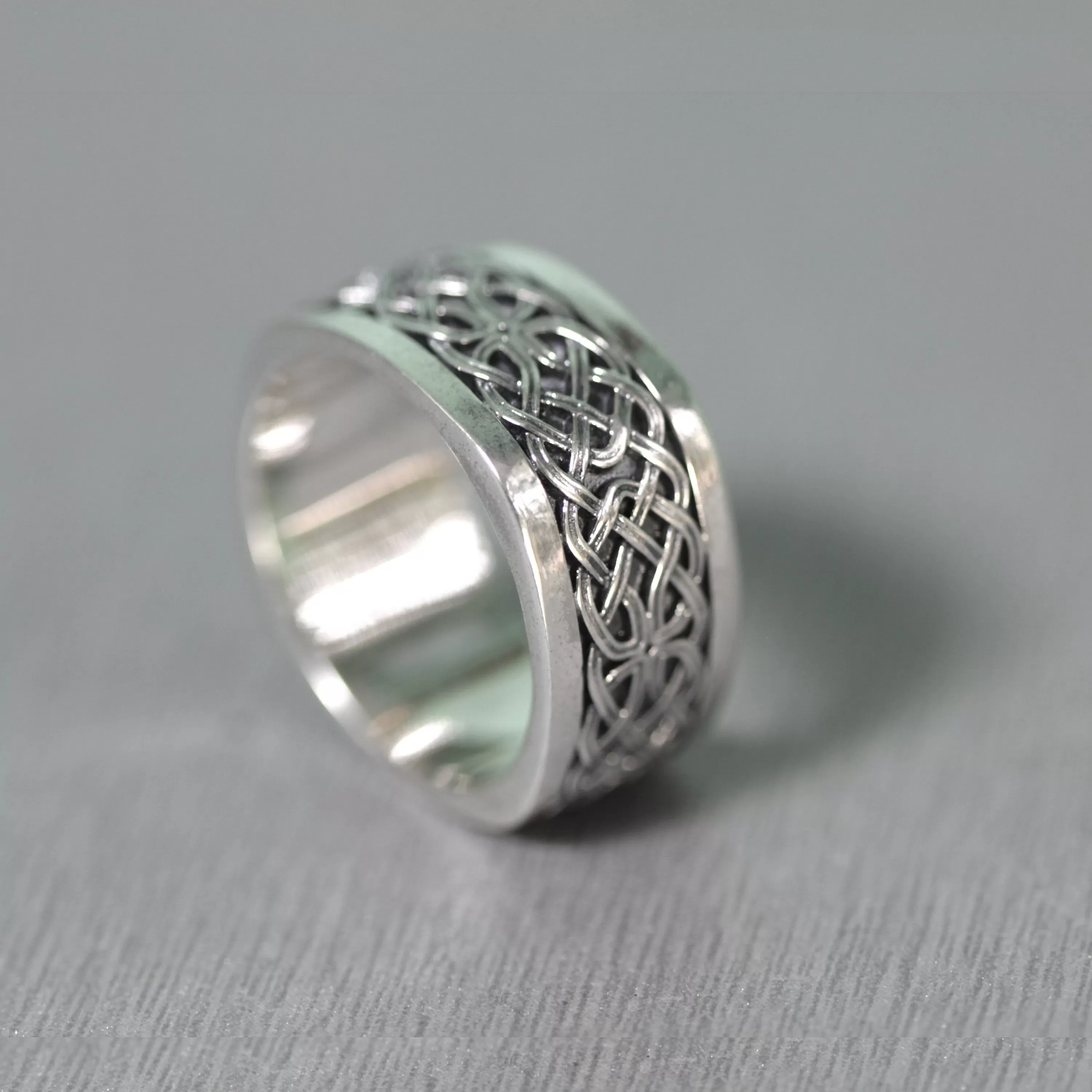 Celtic Ethnic Ornament Men Ring Sterling Silver 925