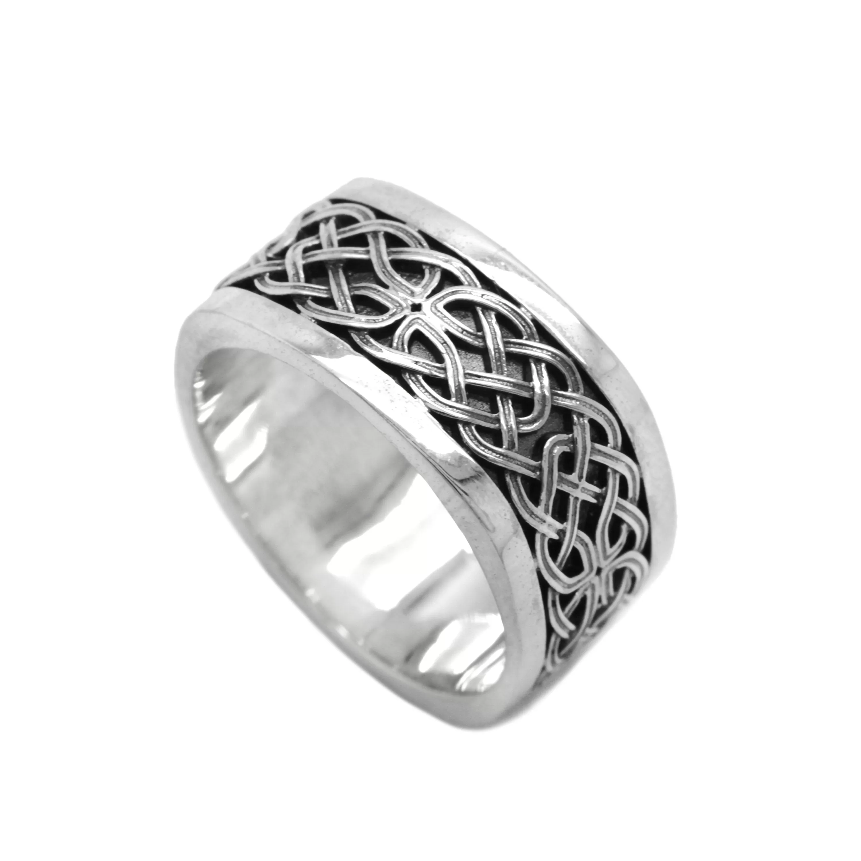 Celtic Ethnic Ornament Men Ring Sterling Silver 925