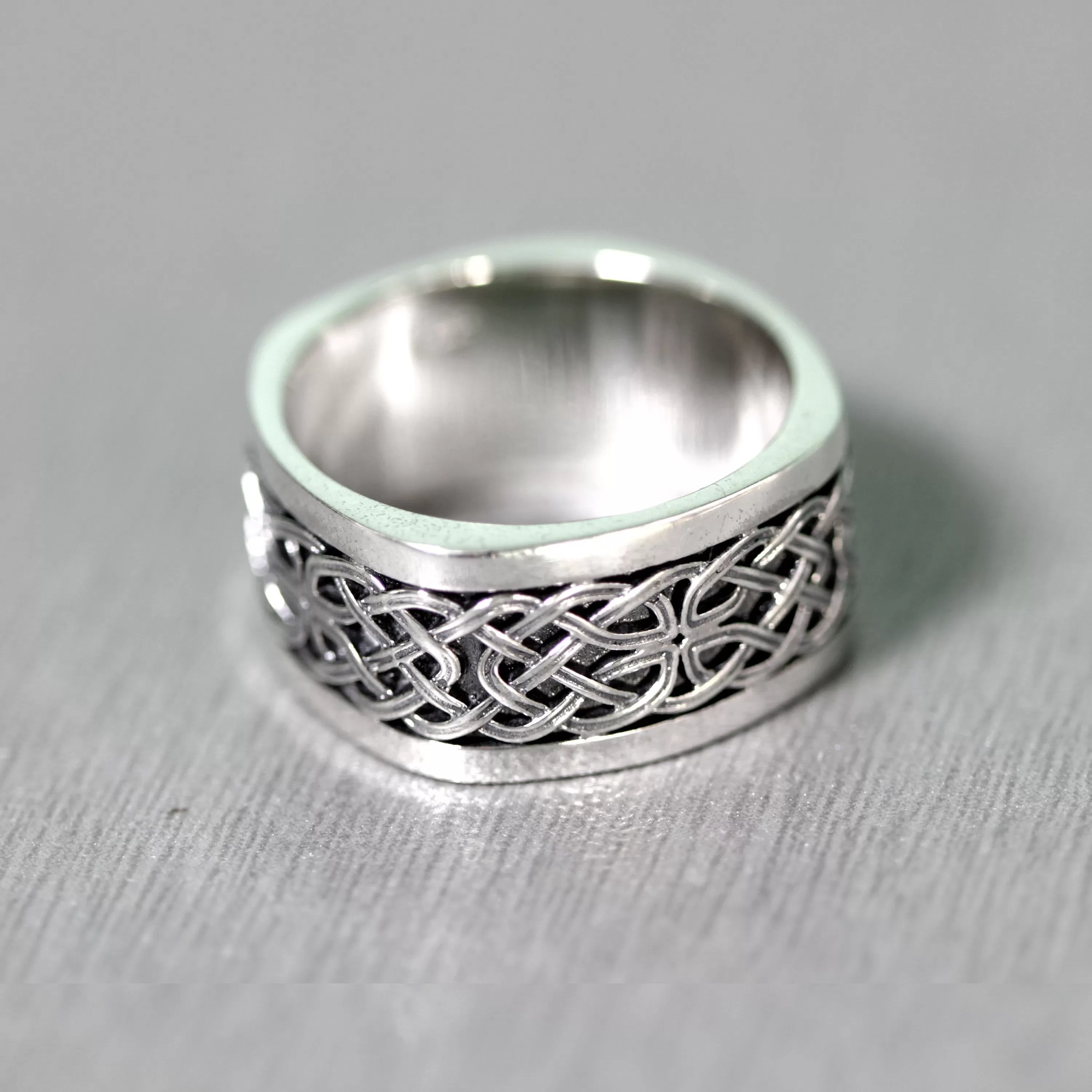 Celtic Ethnic Ornament Men Ring Sterling Silver 925