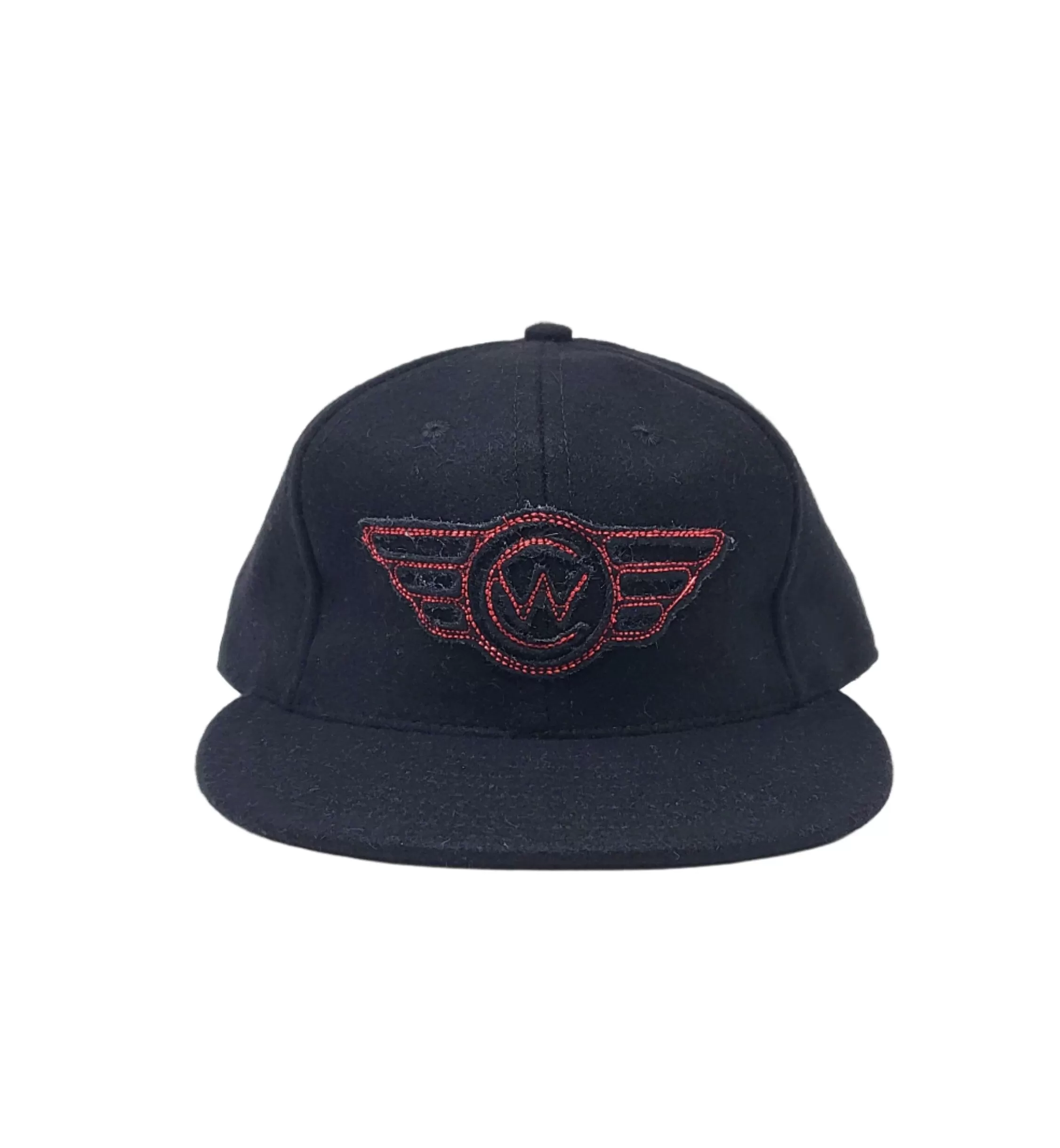 City Workshop Wings Logo Cap - Black/Black/Red Stitch