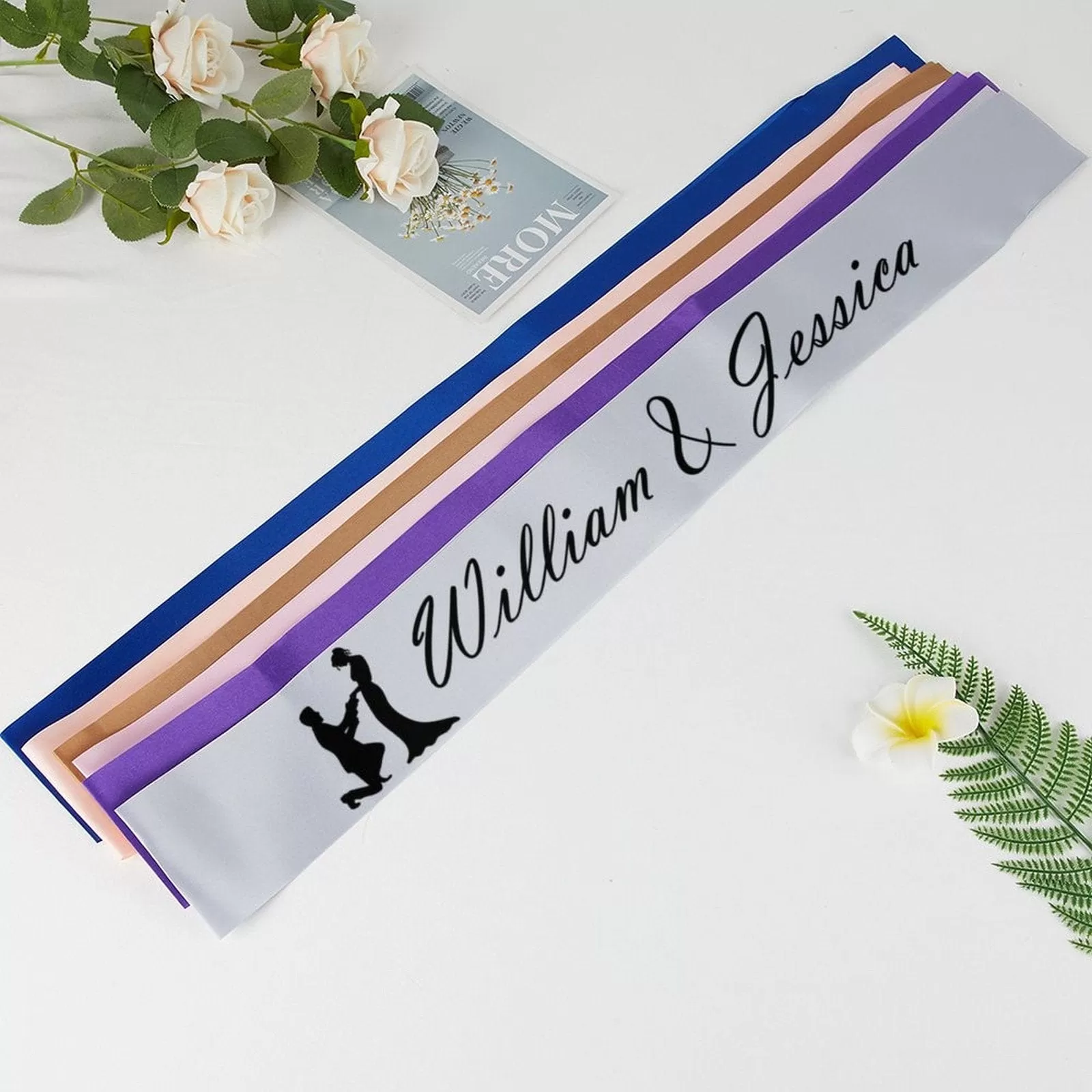 Custom Name Married Sash Bachelorette Party Party Sash Bridesmaid Sash Anniversary Sash