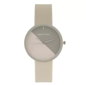 Duet Hue Wave Beige Silicone Strap Watch