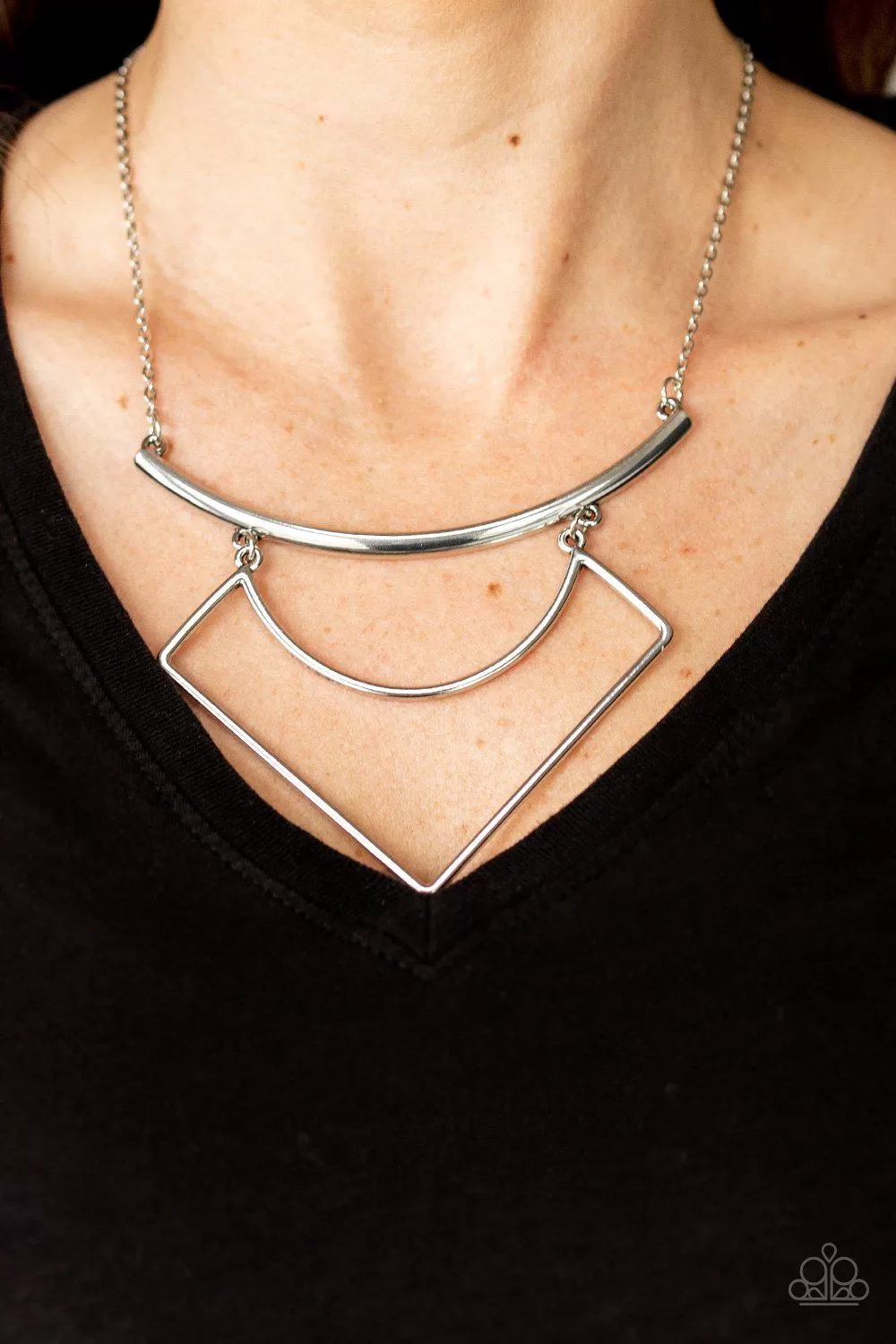 Egyptian Edge Silver Necklace - Paparazzi Accessories