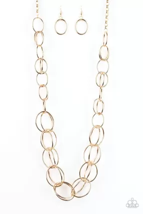 Elegantly Ensnared Gold Necklace - Paparazzi Accessories