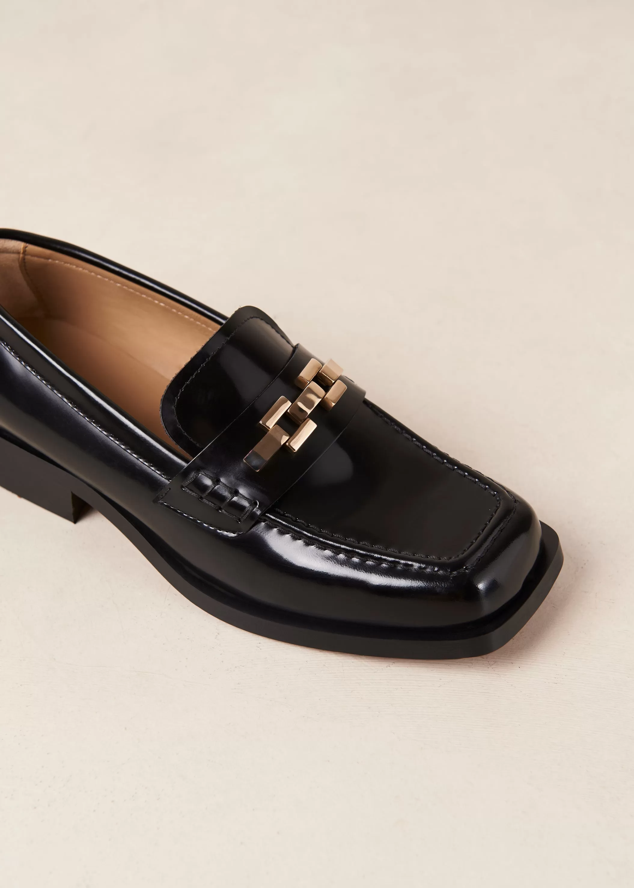 Elliot Black Leather Loafers