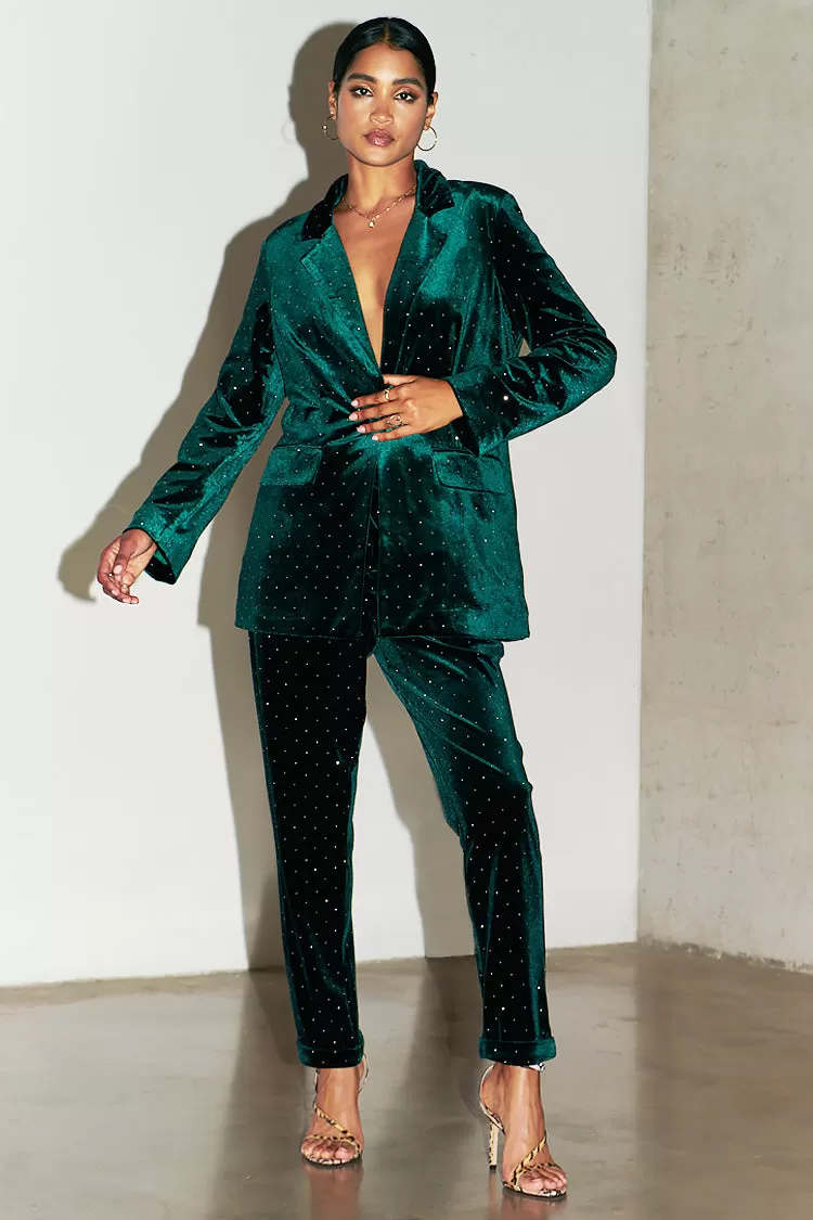 Emerald Velvet Quinn Blazer