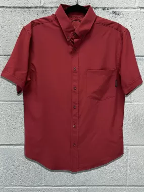 ESSENTIAL CRIMSON RED BUTTON UP