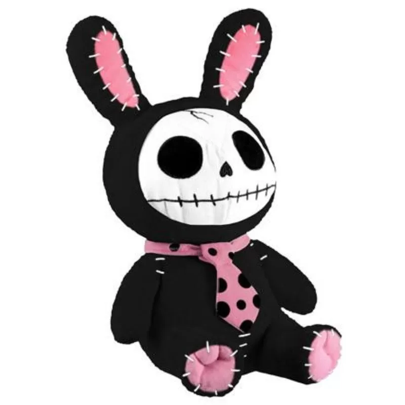 Furrybones - Black Bunny Bun Bun Wearing Polka Dotted Pink Tie Plush Doll