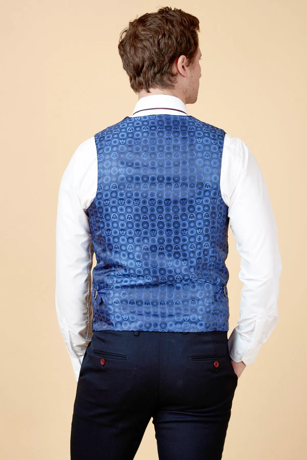 JD4 - Navy Contrast Trim Waistcoat