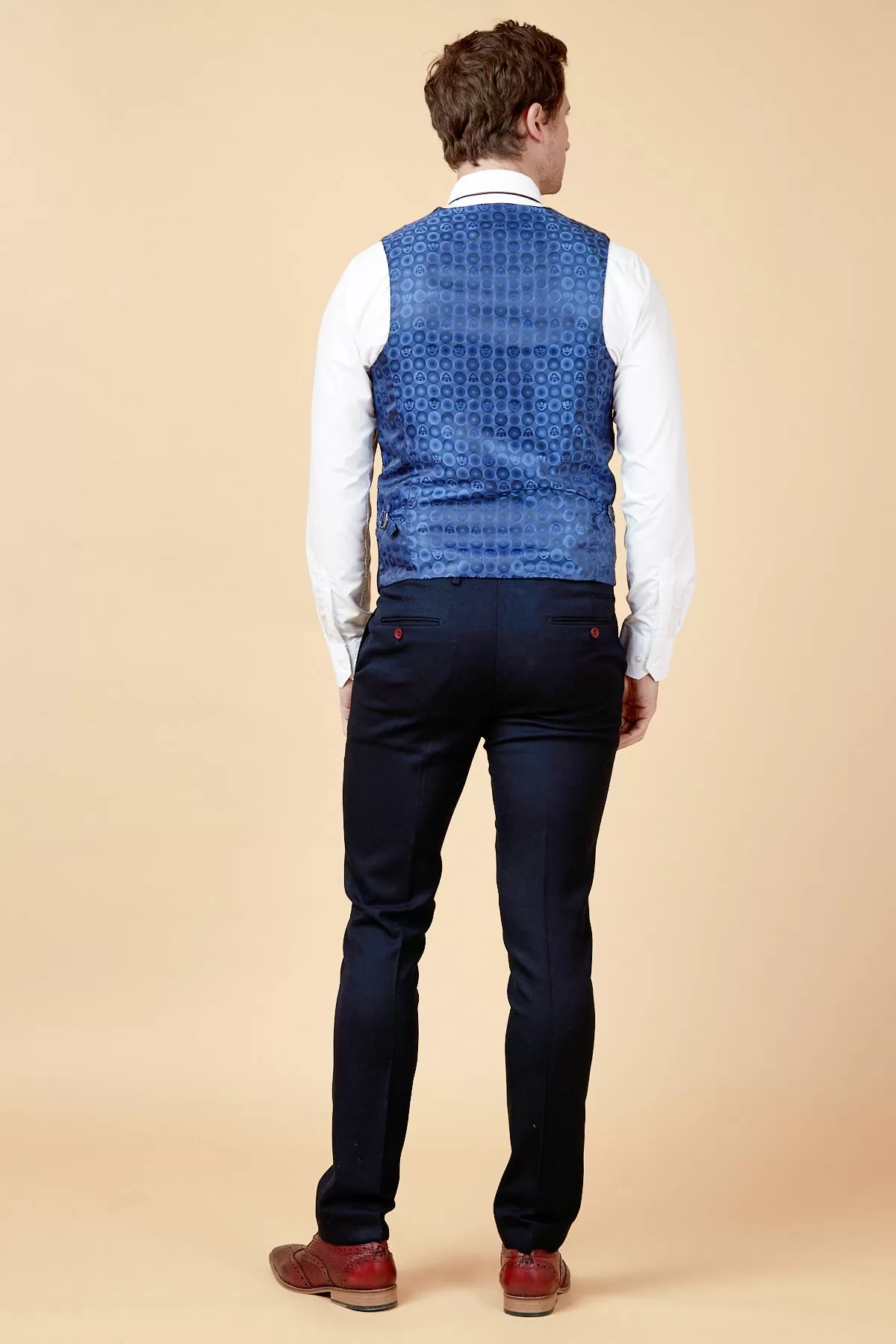 JD4 - Navy Contrast Trim Waistcoat