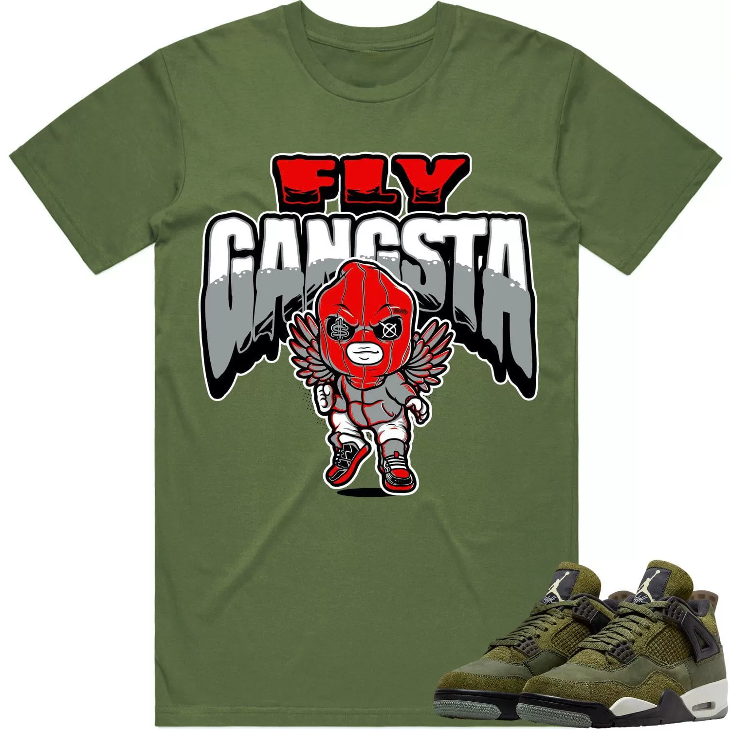 Jordan 4 Craft Olive 4s Shirt to Match - RED FLY GANGSTA