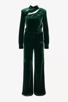 Jumpsuit Raquel Velvet in Emerald