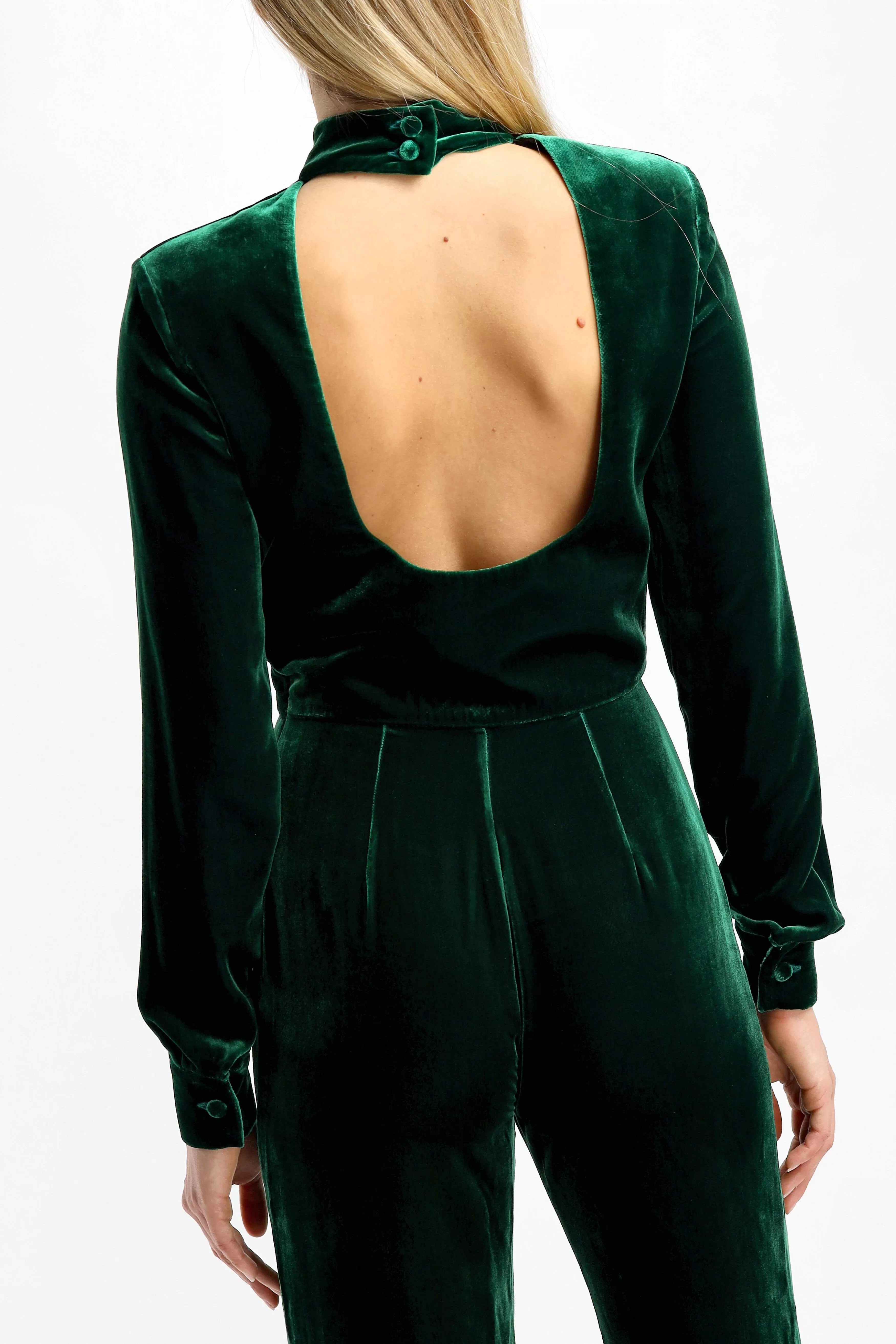 Jumpsuit Raquel Velvet in Emerald