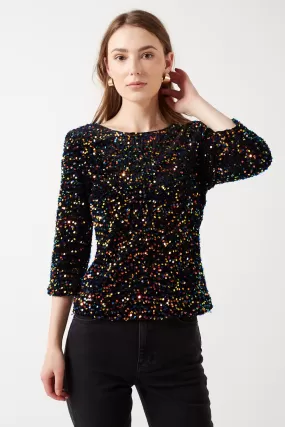 Marc Angelo Sequin U Back Top