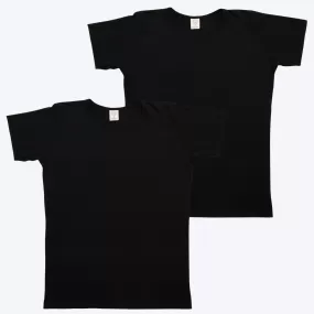 Men's Organic Crew Neck 2 Pack - Black