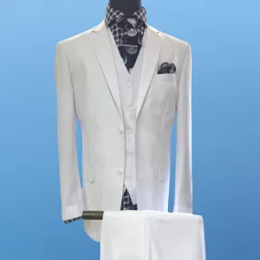 Men's White Three Piece Suit