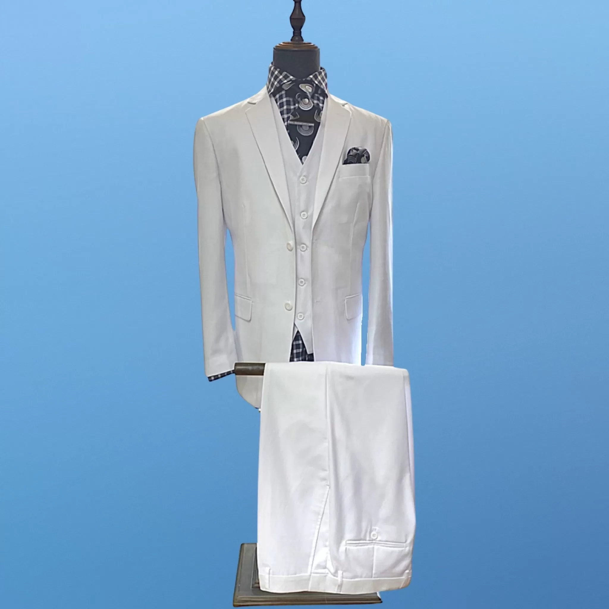 Men's White Three Piece Suit