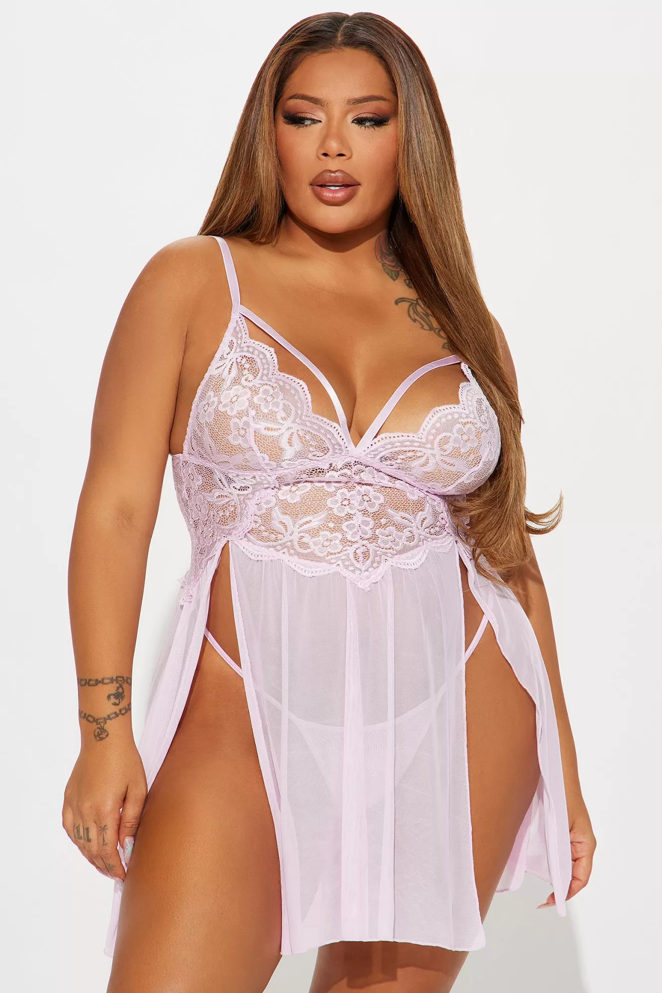 Mesmerizing Muse Lace Babydoll - Blush