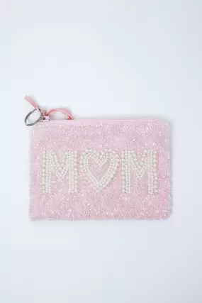 Mom Beaded Coin Purse