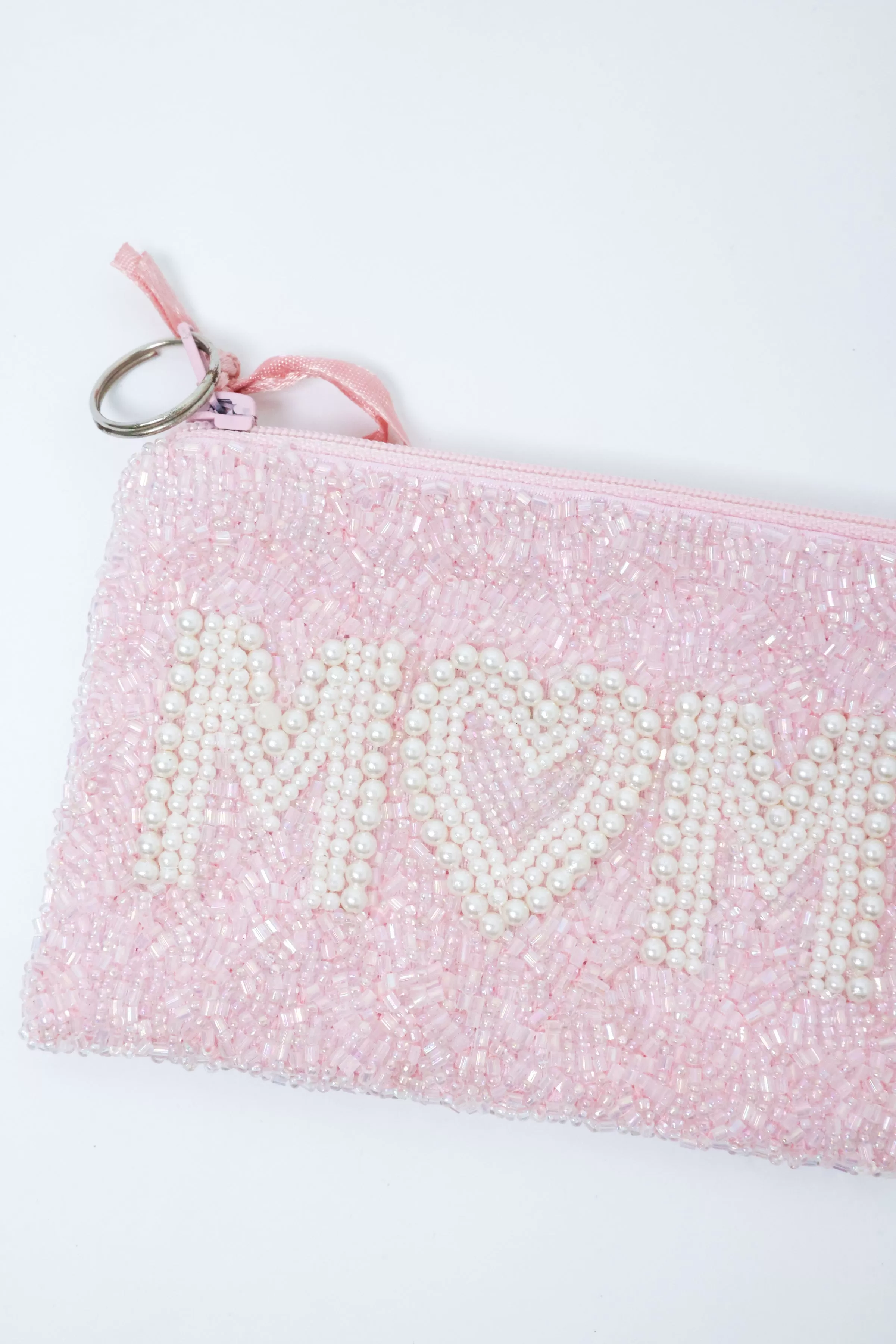 Mom Beaded Coin Purse