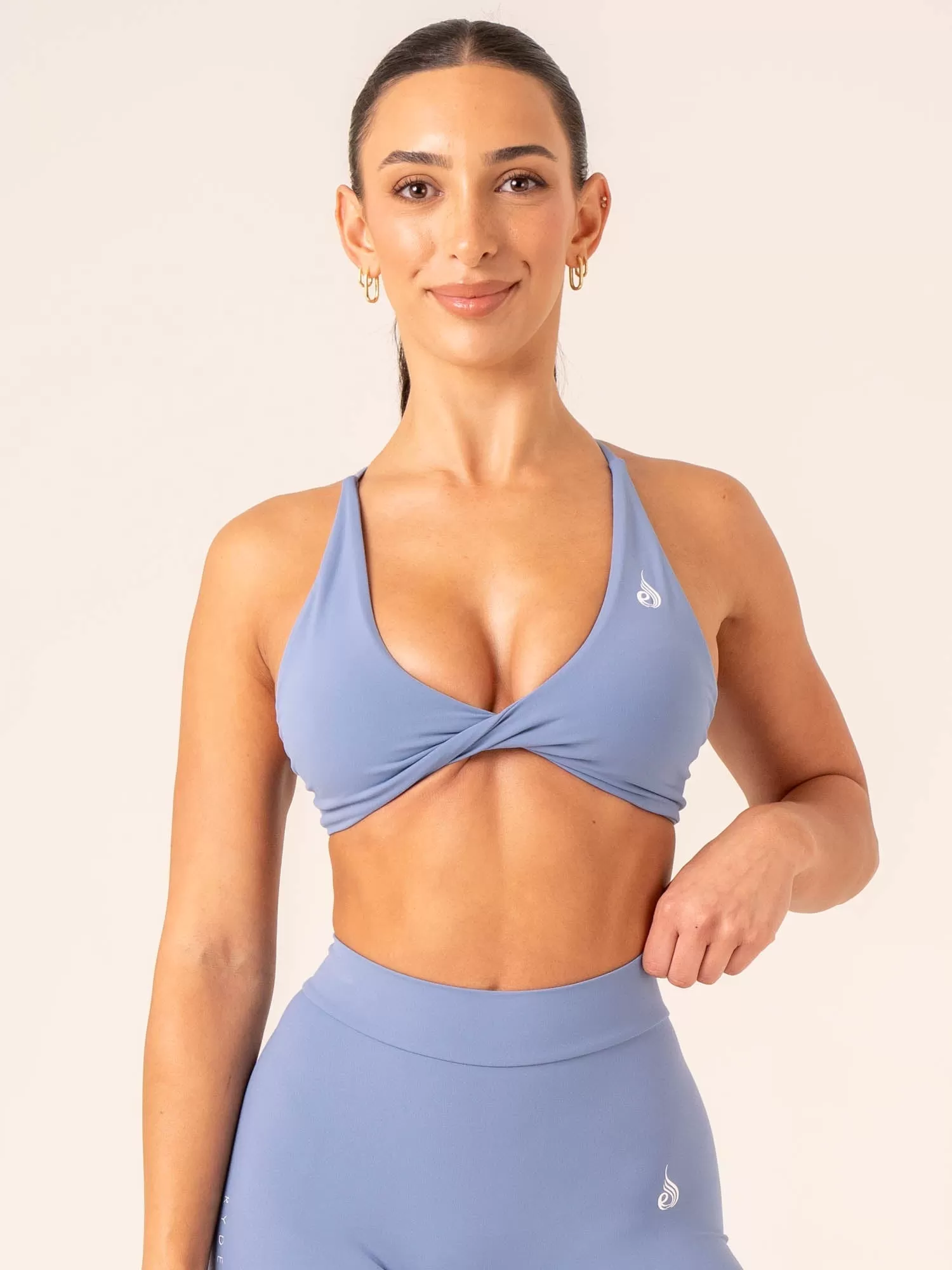 NKD Twist Sports Bra - Stonewash Blue