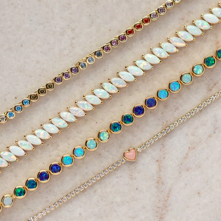 Opal Flare Tennis Bracelet