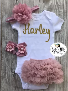 Personalized New Born Baby Girl Outfit