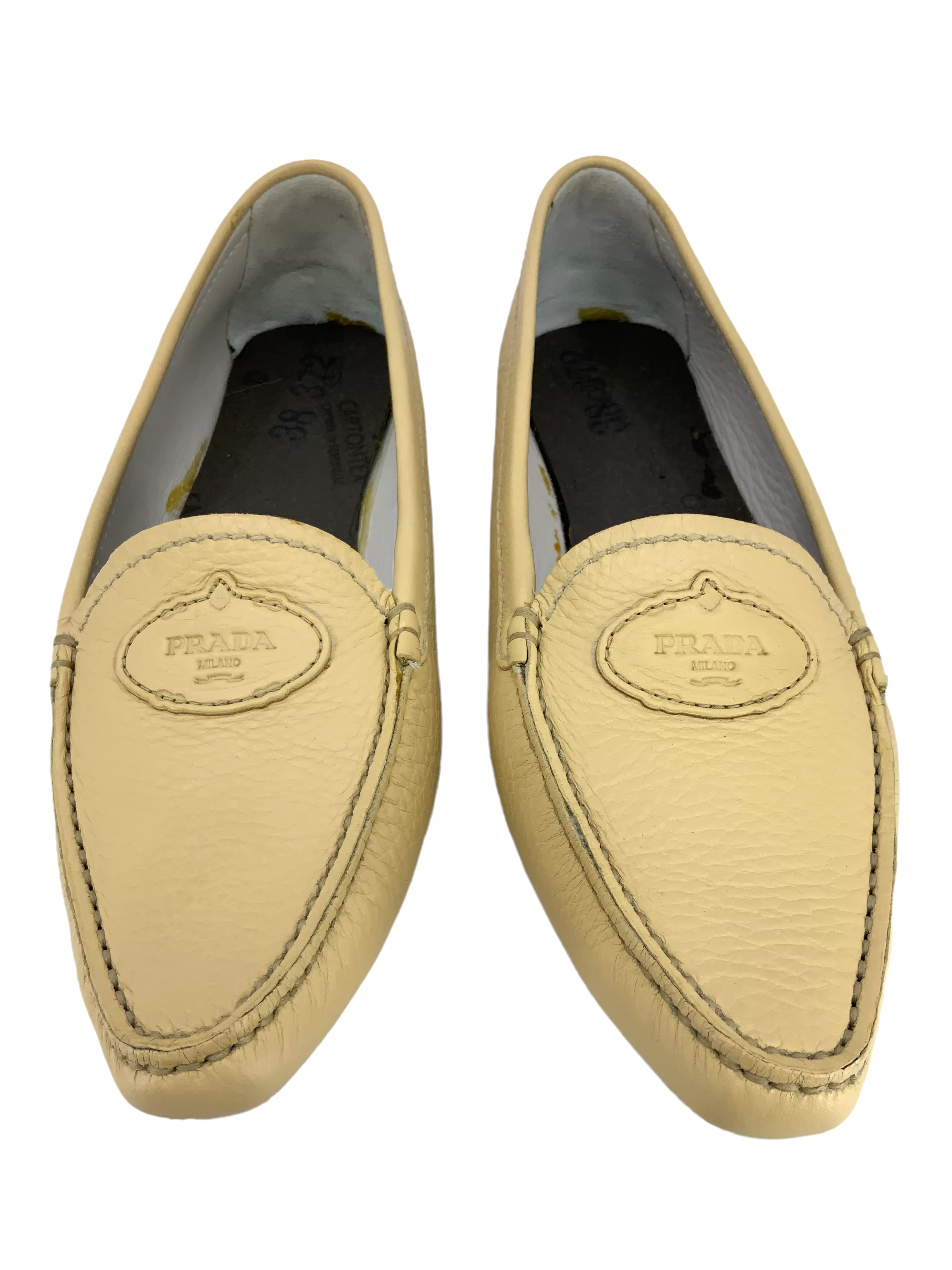 Prada Leather Logo Driving Loafers Size 8