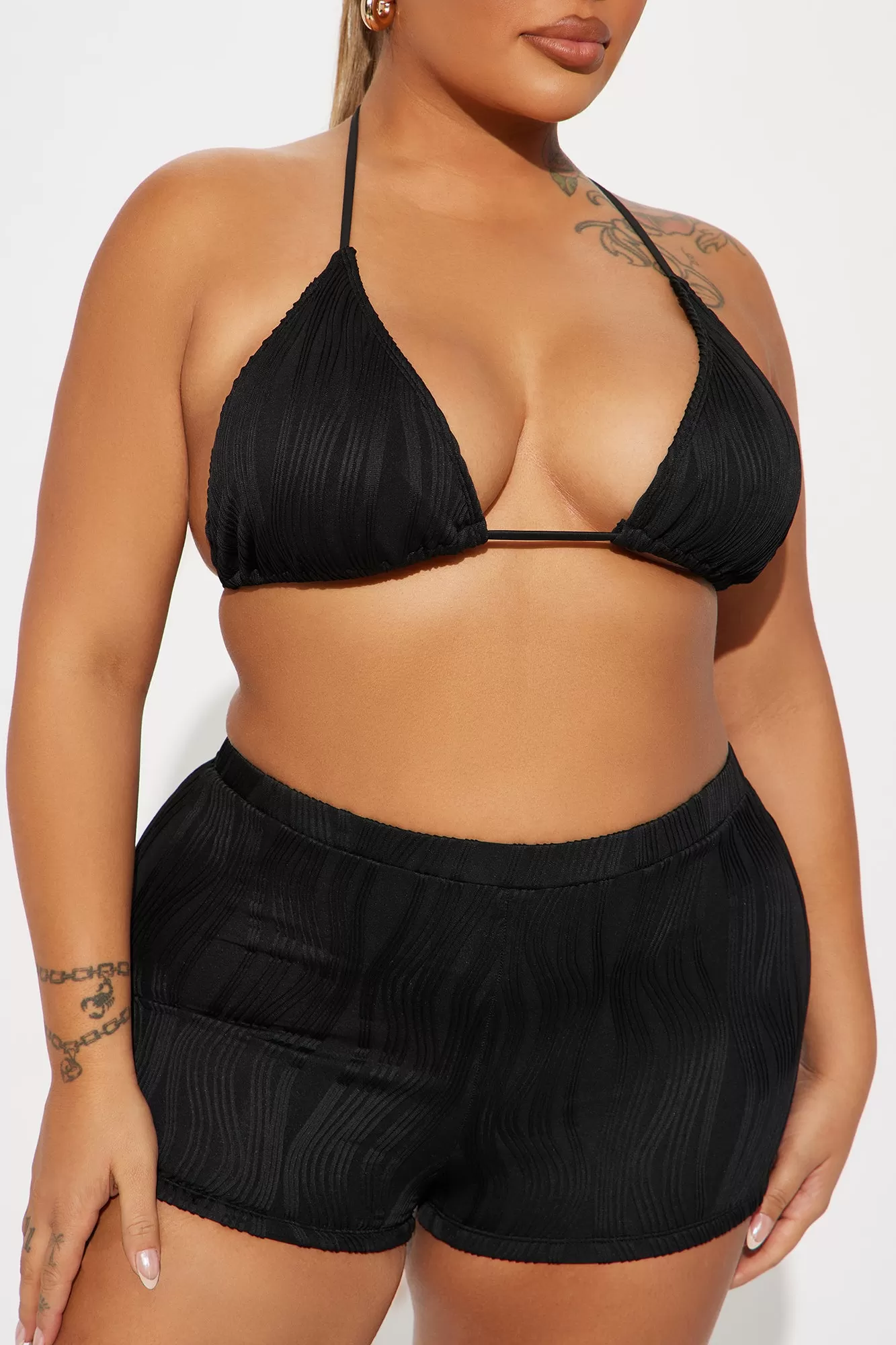 Ramona Textured 2 Piece Bikini - Black