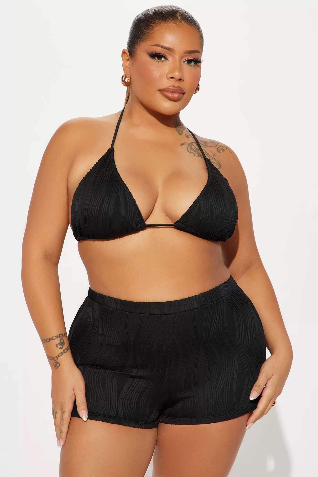 Ramona Textured 2 Piece Bikini - Black