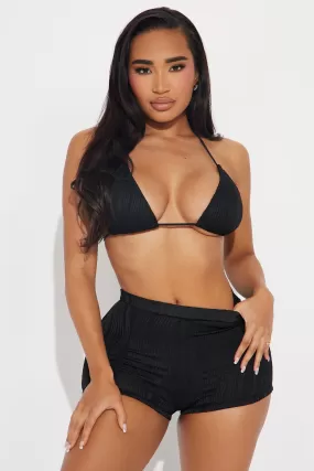 Ramona Textured 2 Piece Bikini - Black