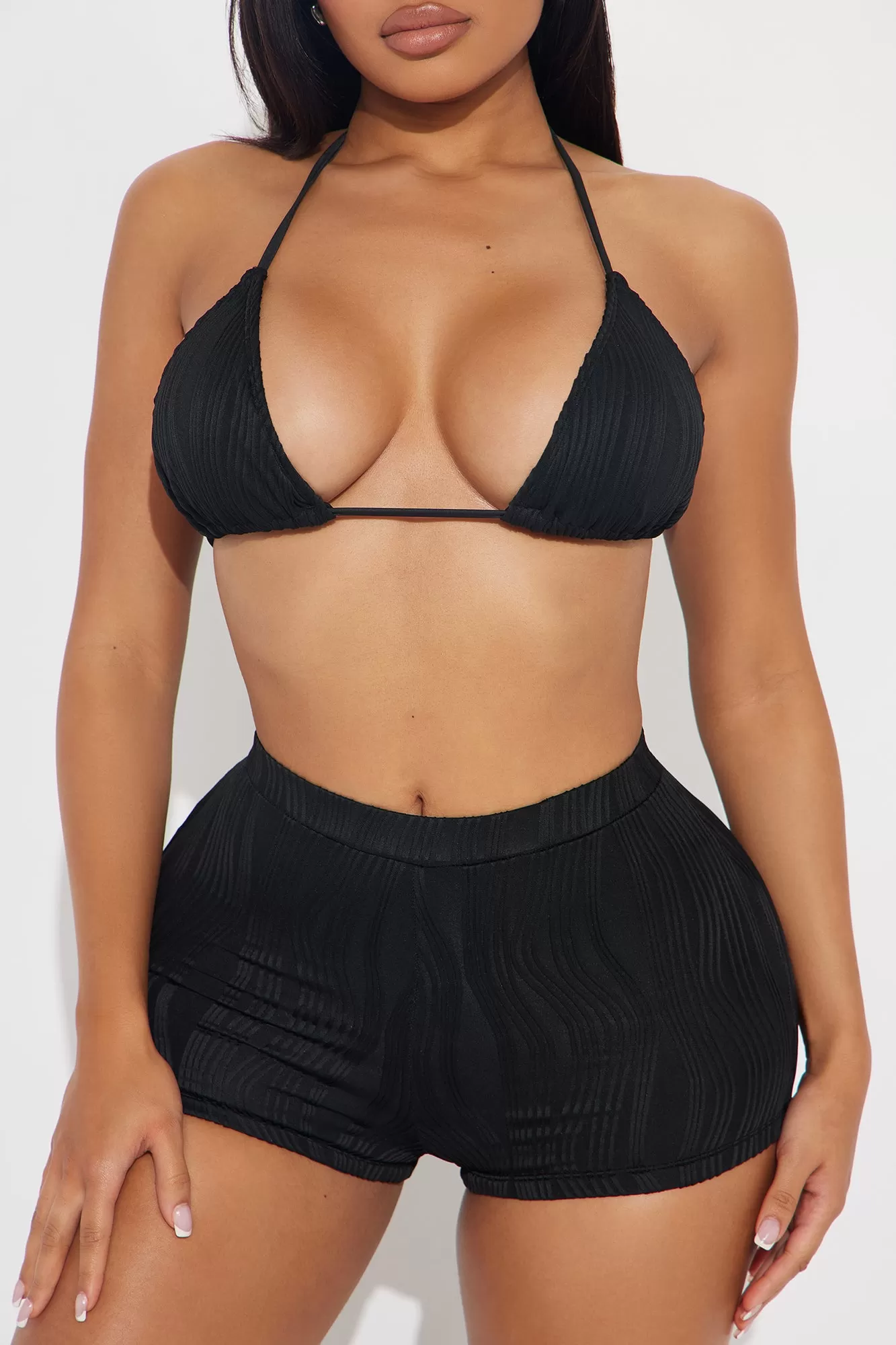 Ramona Textured 2 Piece Bikini - Black