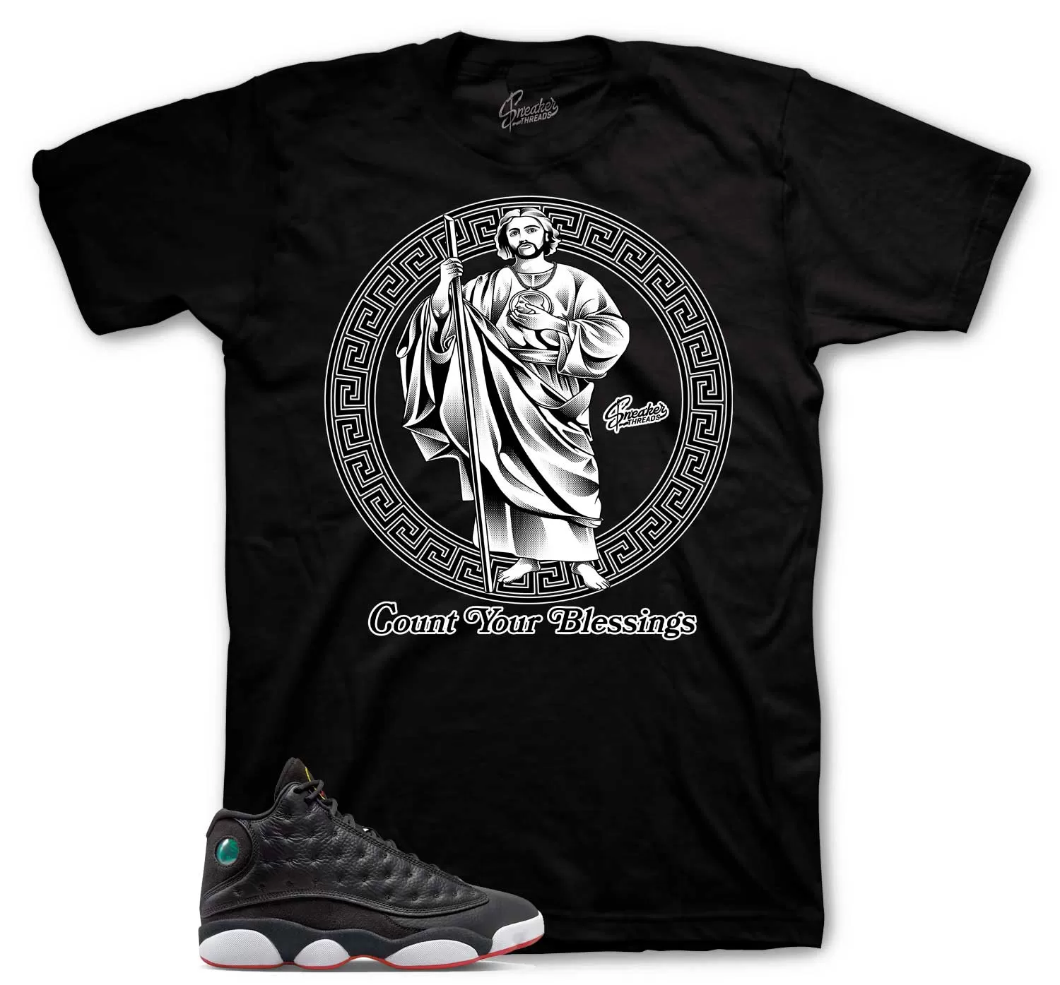 Retro 13 Playoff Shirt -  St. Jude - Black