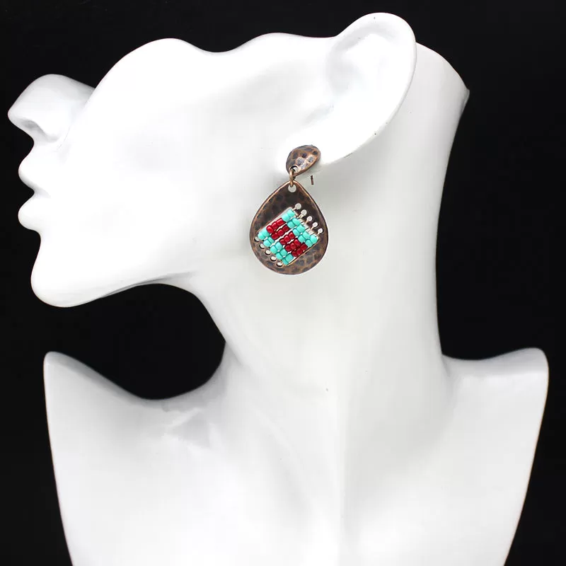 Retro Water Droped Beads Earring - 2 Colors