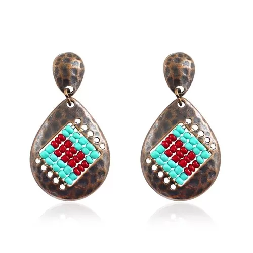 Retro Water Droped Beads Earring - 2 Colors