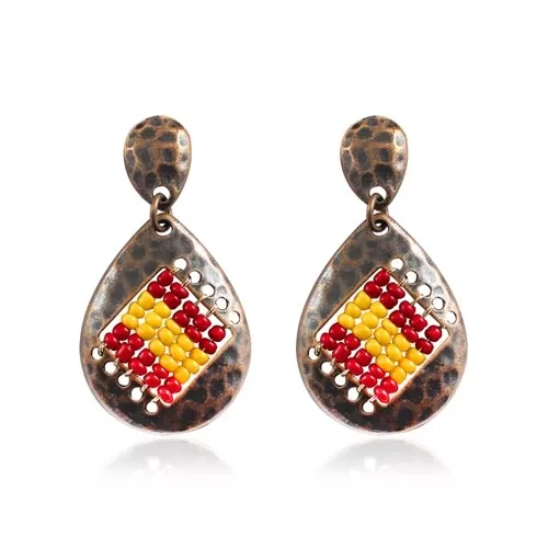 Retro Water Droped Beads Earring - 2 Colors