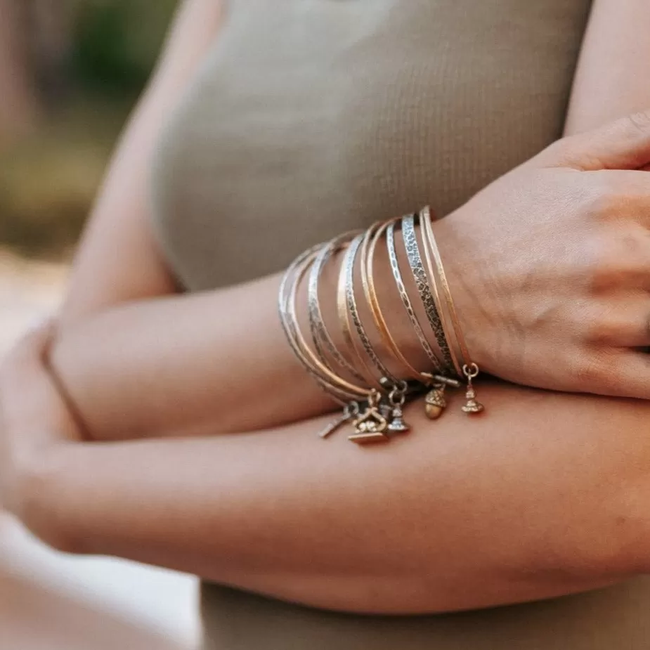 RIVETED Cuff Bracelet - Silver with White Diamonds