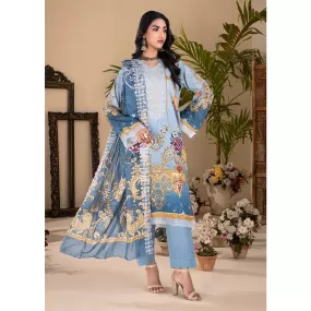 Ruby Lawn Printed Embroidered Unstitched 3Pcs Suit - 9