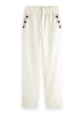 Scotch & Soda Embroidered High Rise Pant